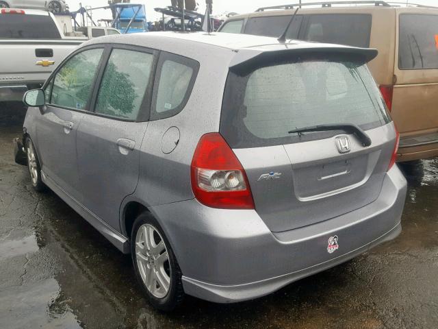 JHMGD38658S034575 - 2008 HONDA FIT SPORT SILVER photo 3