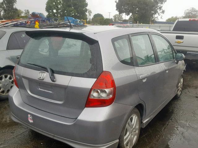 JHMGD38658S034575 - 2008 HONDA FIT SPORT SILVER photo 4