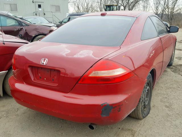 1HGCM72634A004265 - 2004 HONDA ACCORD EX RED photo 4