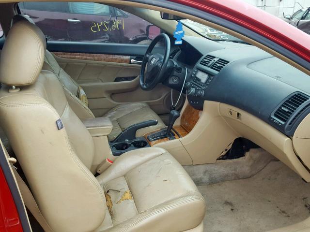 1HGCM72634A004265 - 2004 HONDA ACCORD EX RED photo 5