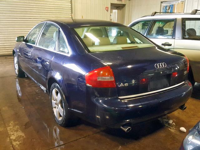 WAULT64B52N116087 - 2002 AUDI A6 3.0 QUA BLUE photo 3