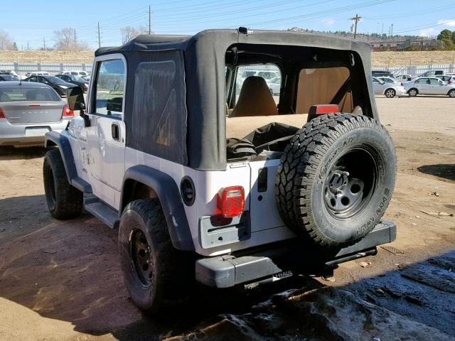 1J4FA49S22P731598 - 2002 JEEP WRANGLER / WHITE photo 3