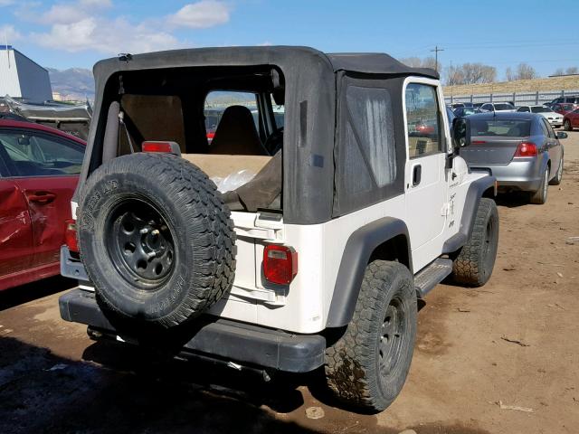 1J4FA49S22P731598 - 2002 JEEP WRANGLER / WHITE photo 4