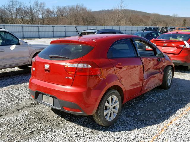 KNADN5A32D6209944 - 2013 KIA RIO EX RED photo 4