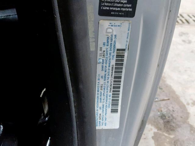 3VWCB21C11M444883 - 2001 VOLKSWAGEN NEW BEETLE SILVER photo 10