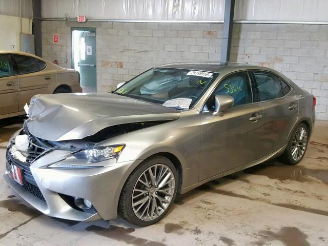 JTHCF1D26E5005130 - 2014 LEXUS IS 250 GRAY photo 2