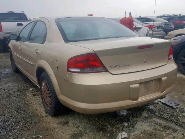 1C3EL46UX1N697927 - 2001 CHRYSLER SEBRING LX GOLD photo 3