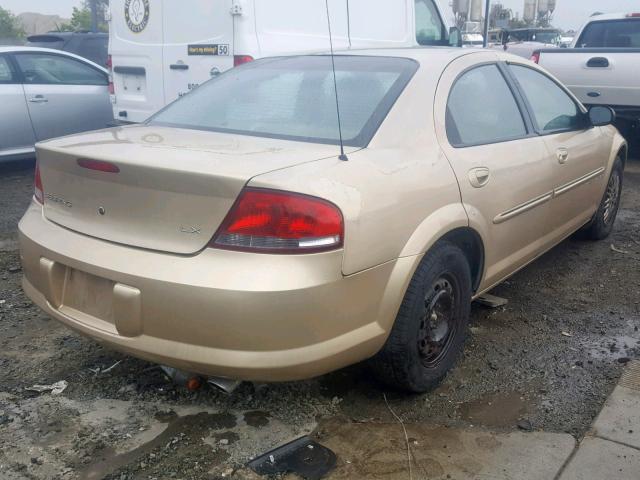 1C3EL46UX1N697927 - 2001 CHRYSLER SEBRING LX GOLD photo 4