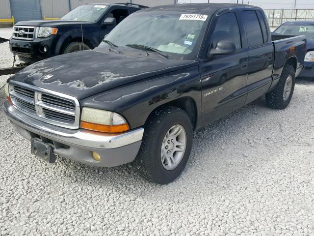 1B7HL2ANX1S284419 - 2001 DODGE DAKOTA QUA BLACK photo 2