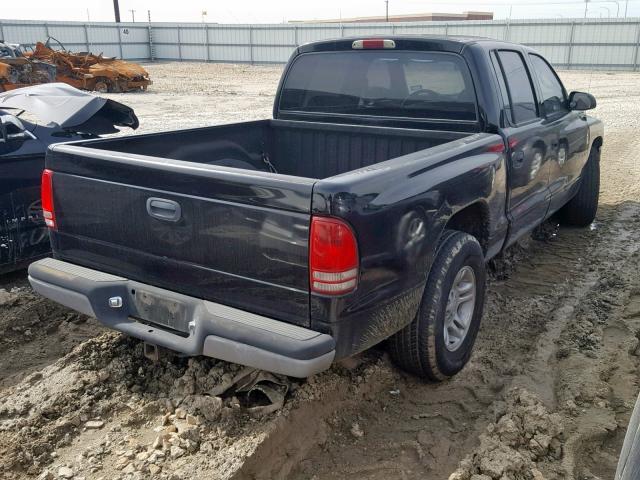 1B7HL2ANX1S284419 - 2001 DODGE DAKOTA QUA BLACK photo 4