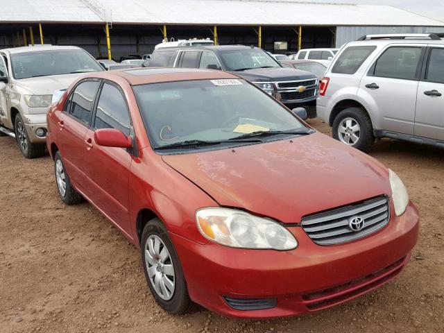 2T1BR32E83C130370 - 2003 TOYOTA COROLLA CE RED photo 1