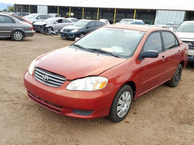 2T1BR32E83C130370 - 2003 TOYOTA COROLLA CE RED photo 2