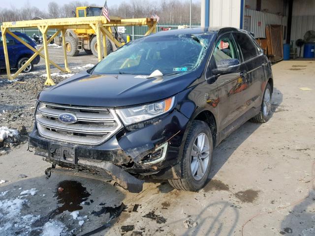 2FMTK4J87FBB63458 - 2015 FORD EDGE SEL BLACK photo 2