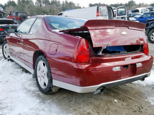 2G1WL16C379419686 - 2007 CHEVROLET MONTE CARL RED photo 3