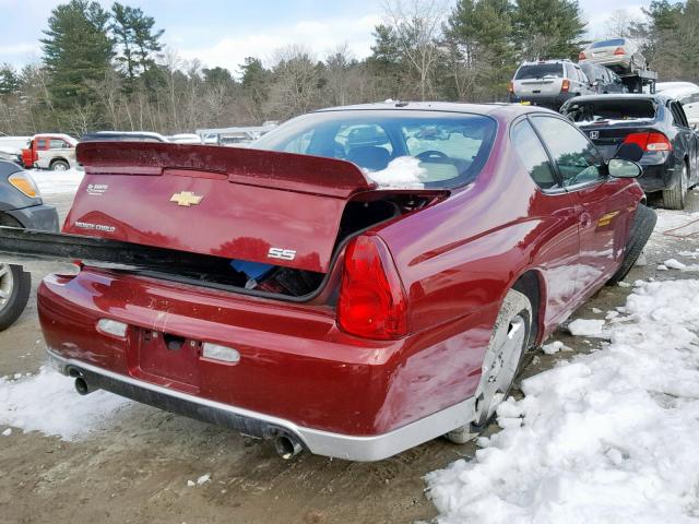 2G1WL16C379419686 - 2007 CHEVROLET MONTE CARL RED photo 4