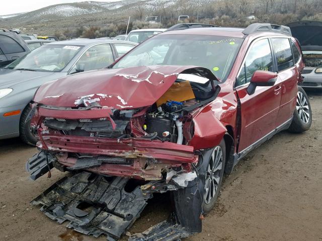 4S4BSENC4G3262952 - 2016 SUBARU OUTBACK 3. RED photo 2