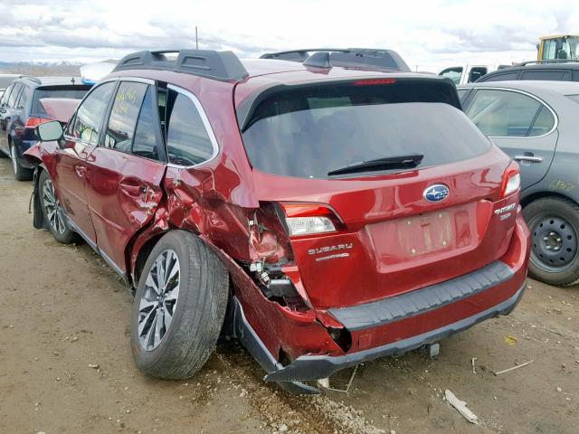 4S4BSENC4G3262952 - 2016 SUBARU OUTBACK 3. RED photo 3