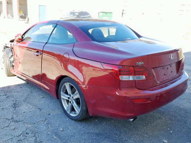 JTHFF2C28C2524103 - 2012 LEXUS IS 250 RED photo 3