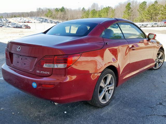 JTHFF2C28C2524103 - 2012 LEXUS IS 250 RED photo 4