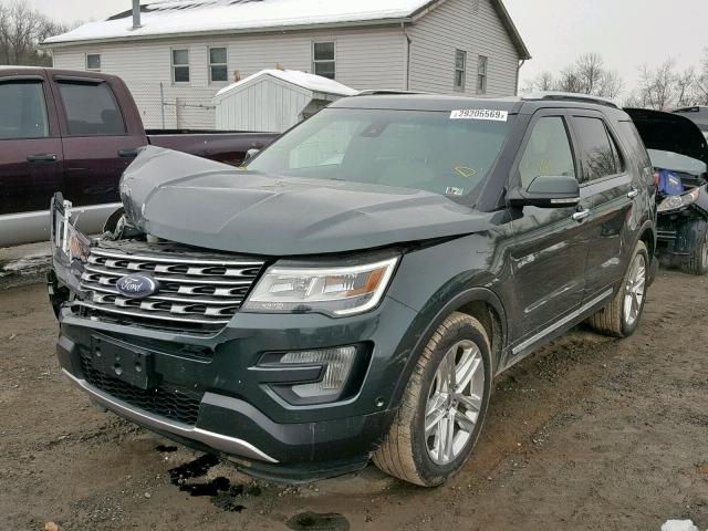 1FM5K8F88GGB02672 - 2016 FORD EXPLORER L GREEN photo 2