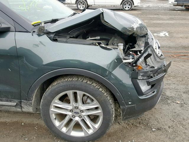 1FM5K8F88GGB02672 - 2016 FORD EXPLORER L GREEN photo 9