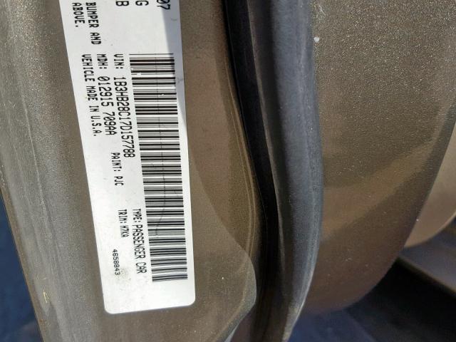 1B3HB28C17D157788 - 2007 DODGE CALIBER GOLD photo 10