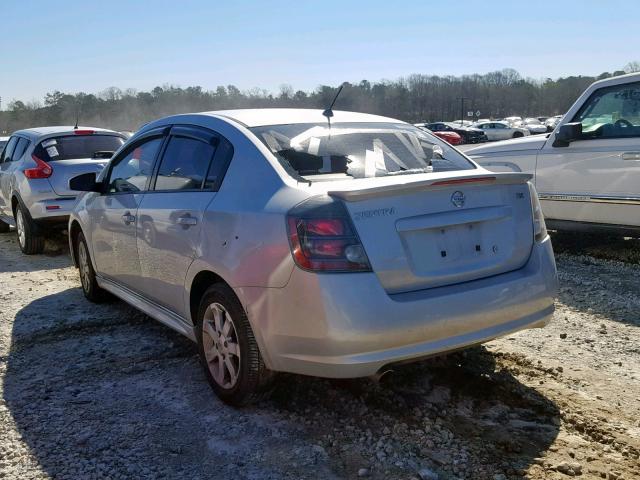 3N1AB6AP8CL676977 - 2012 NISSAN SENTRA 2.0 SILVER photo 3