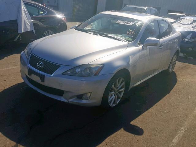 JTHCF5C22A5037186 - 2010 LEXUS IS 250 SILVER photo 2