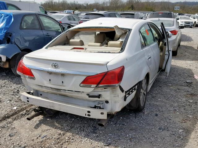 4T1BK3DB0BU407906 - 2011 TOYOTA AVALON BAS WHITE photo 4