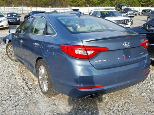 5NPE34AF1FH036184 - 2015 HYUNDAI SONATA SPO BLUE photo 3