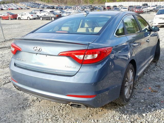 5NPE34AF1FH036184 - 2015 HYUNDAI SONATA SPO BLUE photo 4