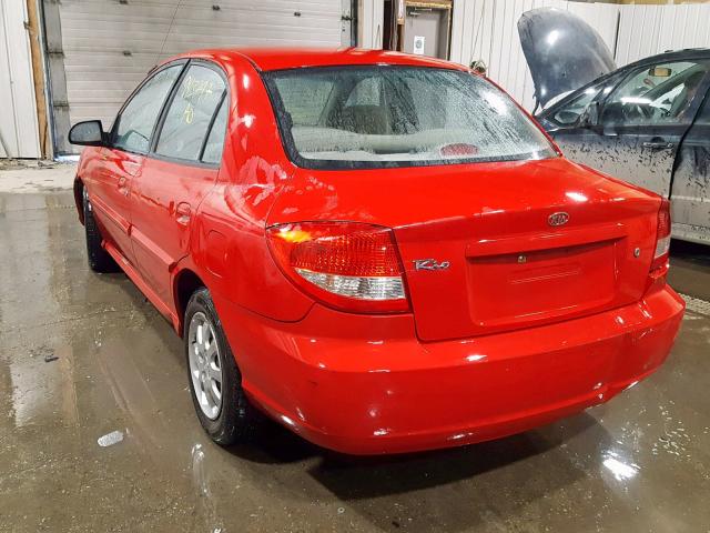 KNADC125936268616 - 2003 KIA RIO RED photo 3