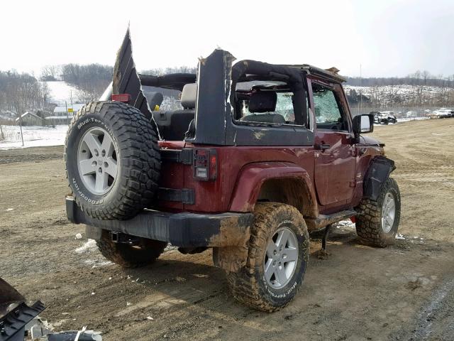 1J4FA54137L197269 - 2007 JEEP WRANGLER S RED photo 4