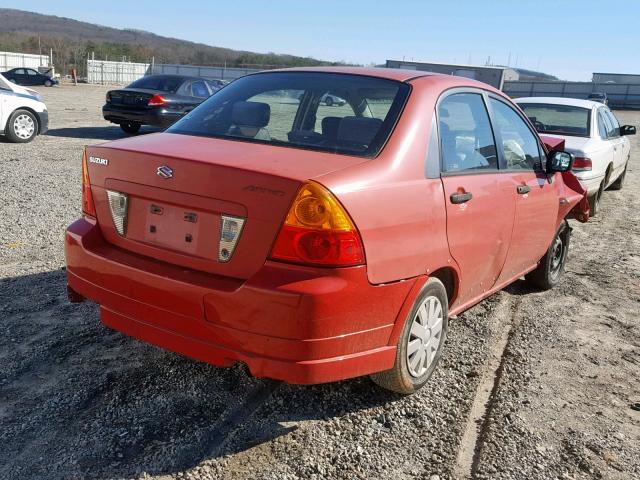 JS2RA41S435153487 - 2003 SUZUKI AERIO S RED photo 4