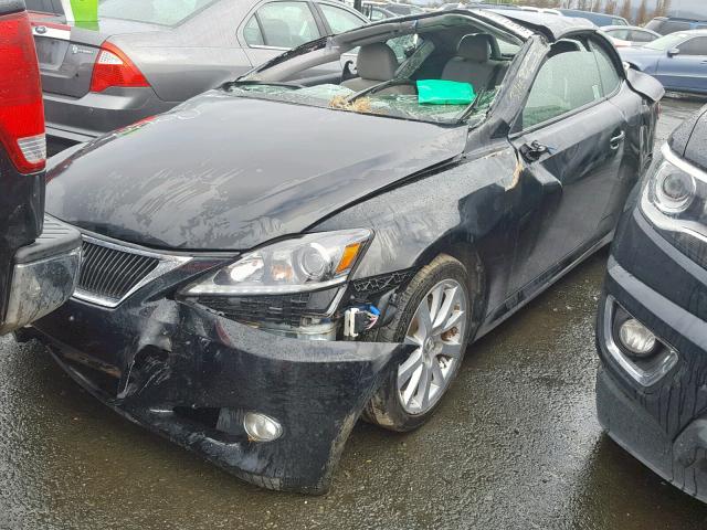 JTHFF2C27B2516590 - 2011 LEXUS IS 250 BLACK photo 2