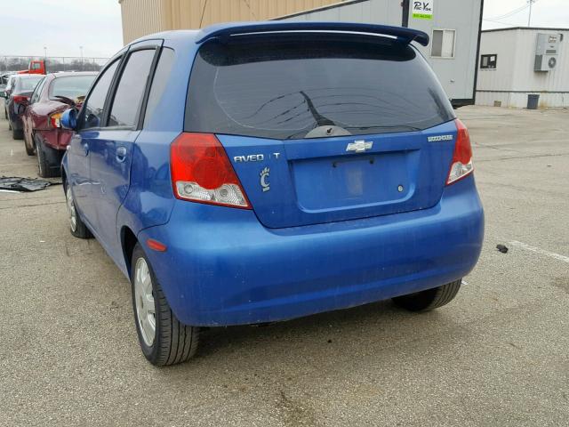 KL1TG62655B383613 - 2005 CHEVROLET AVEO LT BLUE photo 3