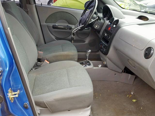 KL1TG62655B383613 - 2005 CHEVROLET AVEO LT BLUE photo 5