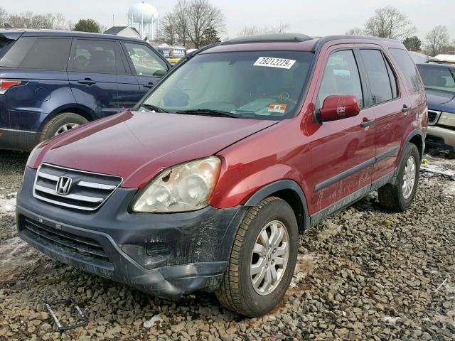 SHSRD788X5U327327 - 2005 HONDA CR-V EX RED photo 2