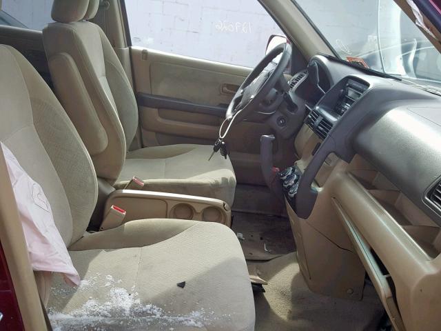 SHSRD788X5U327327 - 2005 HONDA CR-V EX RED photo 5