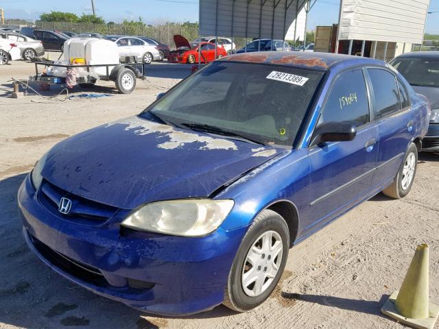 2HGES16365H561685 - 2005 HONDA CIVIC DX V BLUE photo 2