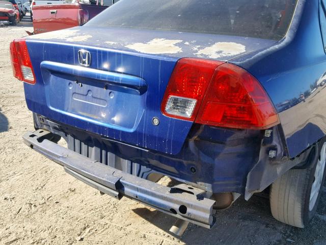 2HGES16365H561685 - 2005 HONDA CIVIC DX V BLUE photo 9