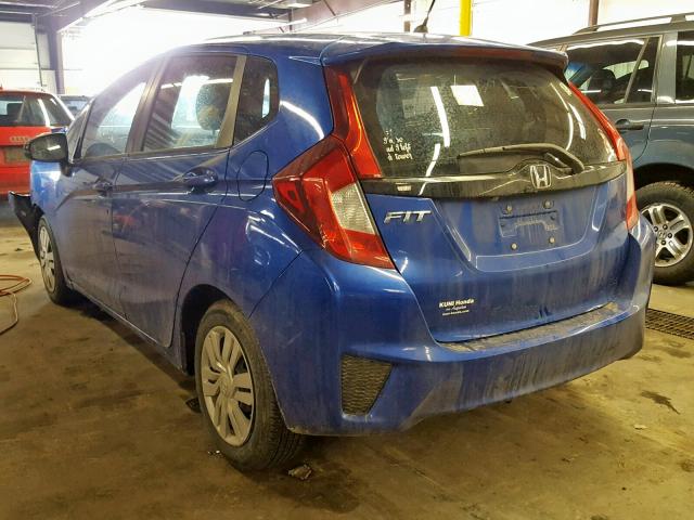 JHMGK5H58GX003668 - 2016 HONDA FIT LX BLUE photo 3