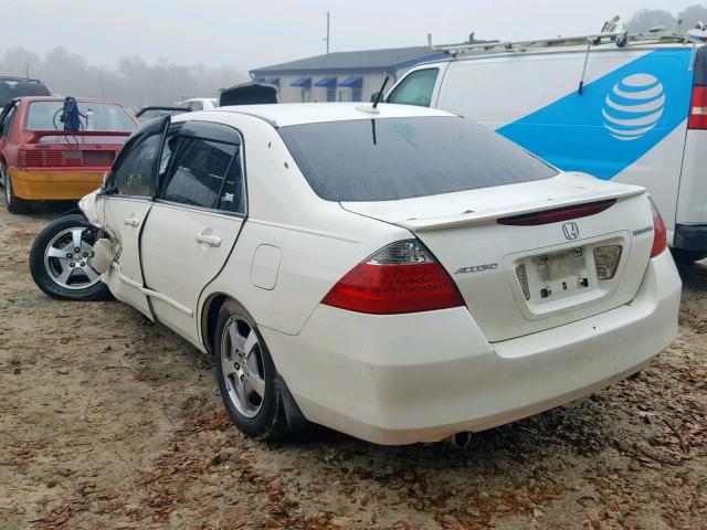 JHMCN36487C000541 - 2007 HONDA ACCORD HYB WHITE photo 3