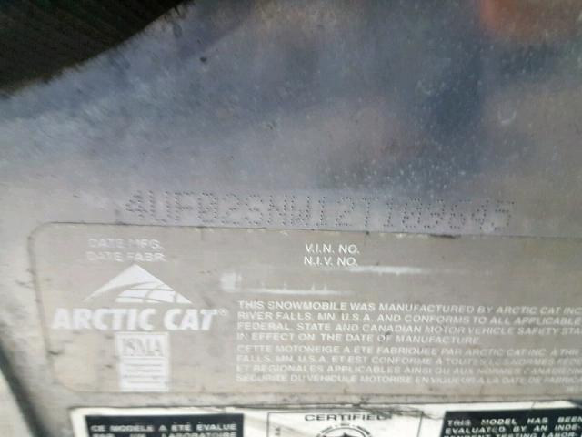 4UFU2SNW12T109645 - 2002 ARCTIC CAT ZR600 GREEN photo 10