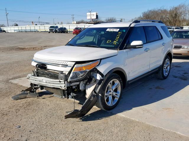 1FM5K7F82EGB64138 - 2014 FORD EXPLORER L WHITE photo 2