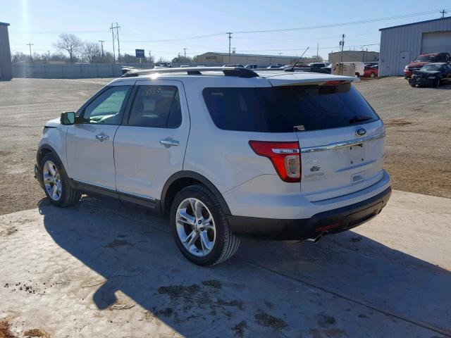 1FM5K7F82EGB64138 - 2014 FORD EXPLORER L WHITE photo 3