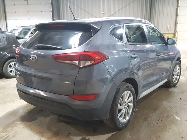 KM8J3CA47HU419915 - 2017 HYUNDAI TUCSON LIM GRAY photo 4