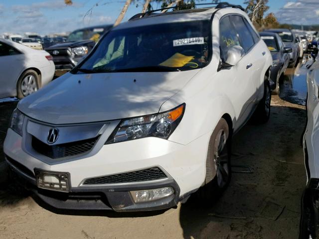 2HNYD2H60DH516138 - 2013 ACURA MDX ADVANC WHITE photo 2