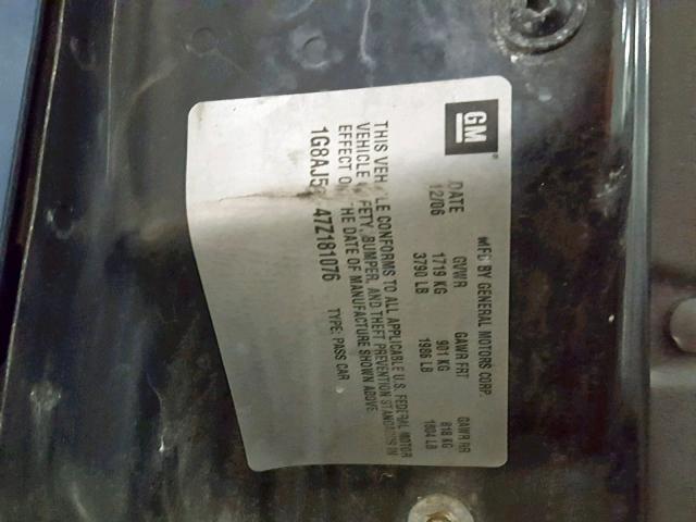 1G8AJ58F47Z181076 - 2007 SATURN ION LEVEL BLUE photo 10