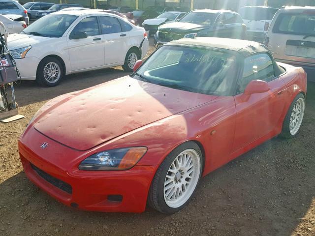 JHMAP11461T000428 - 2001 HONDA S2000 RED photo 2